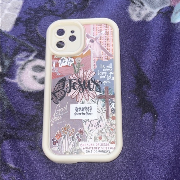 SHEIN Inspirational Collage Phone Case - Cream and Pink - Picture 1 of 2